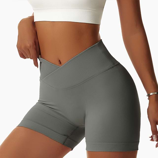 Nahtlose Yoga-Shorts mit hohem Bund