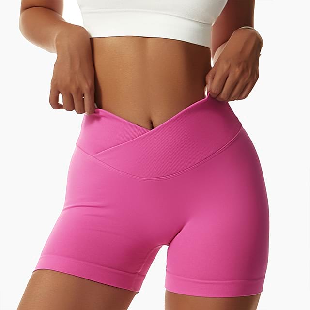Nahtlose Yoga-Shorts mit hohem Bund