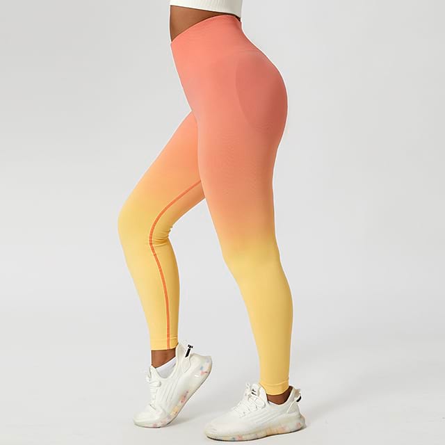 Nahtlose Ombré-Yoga-Leggings mit hoher Taille