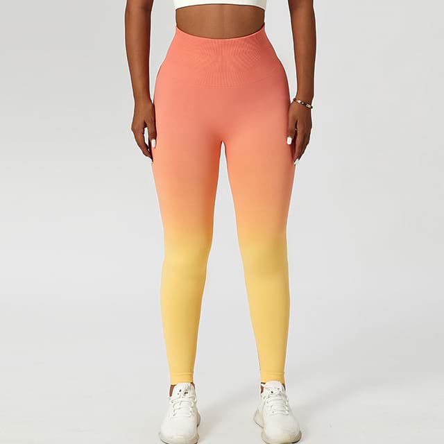 Nahtlose Ombré-Yoga-Leggings mit hoher Taille