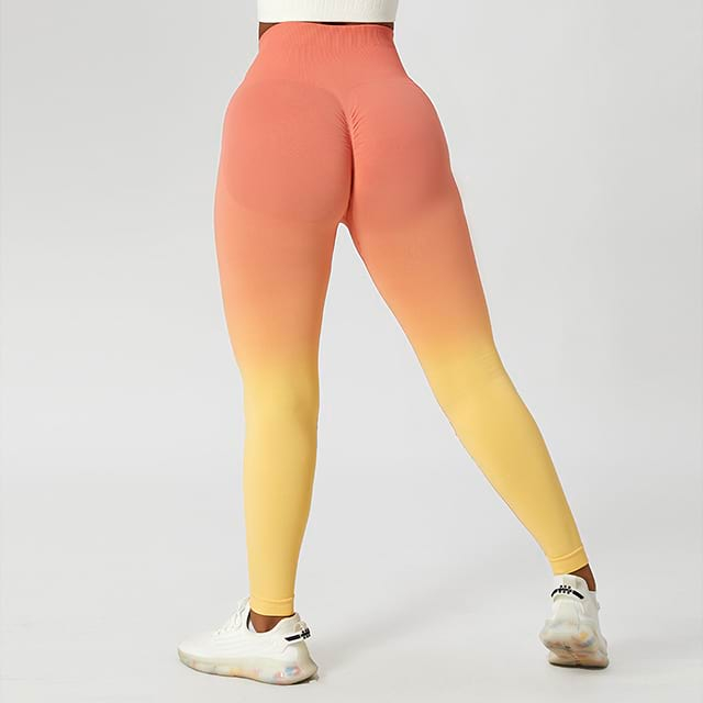 Nahtlose Ombré-Yoga-Leggings mit hoher Taille