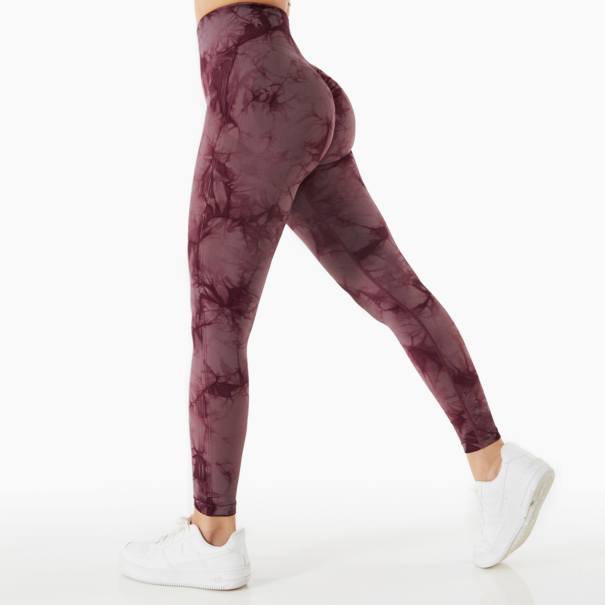 Nahtlose Batik-Leggings mit hohem Bund