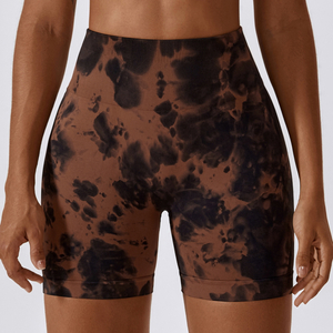 Nahtlose Scrunch Soft Active Shorts mit Batikmuster