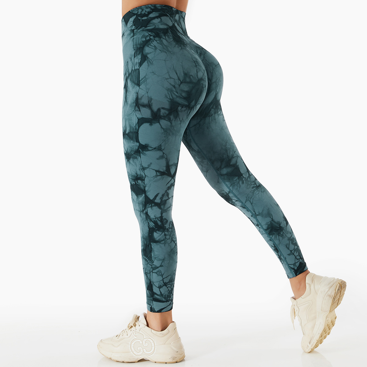 Nahtlose Batik-Leggings mit hohem Bund