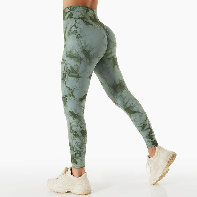 Nahtlose Batik-Leggings mit hohem Bund