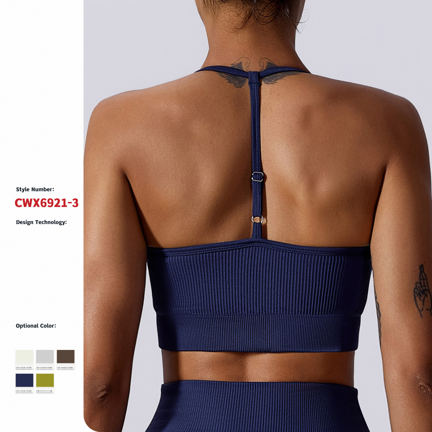 Nahtloses, geripptes Crop-Tanktop für Damen