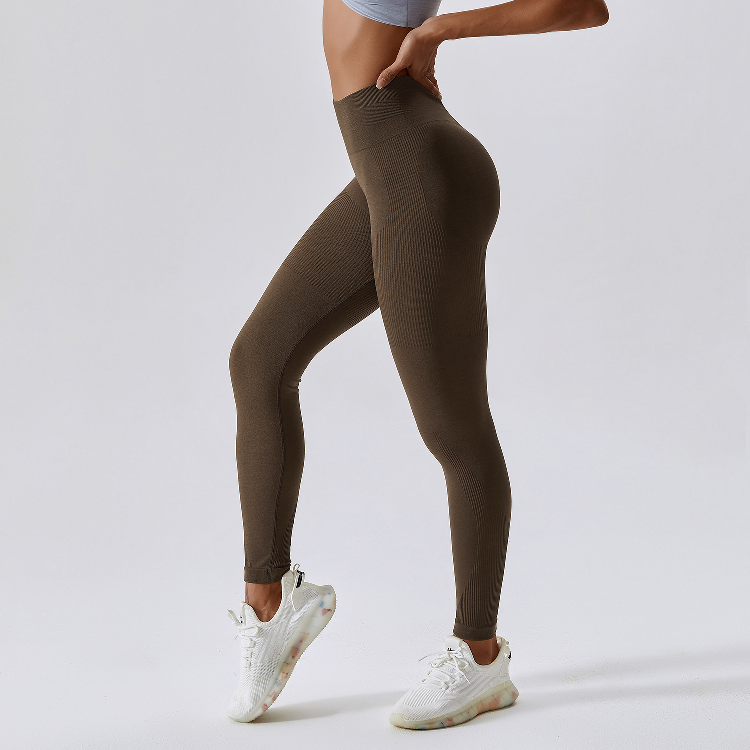 Nahtlose rosa Yoga-Sport-Leggings