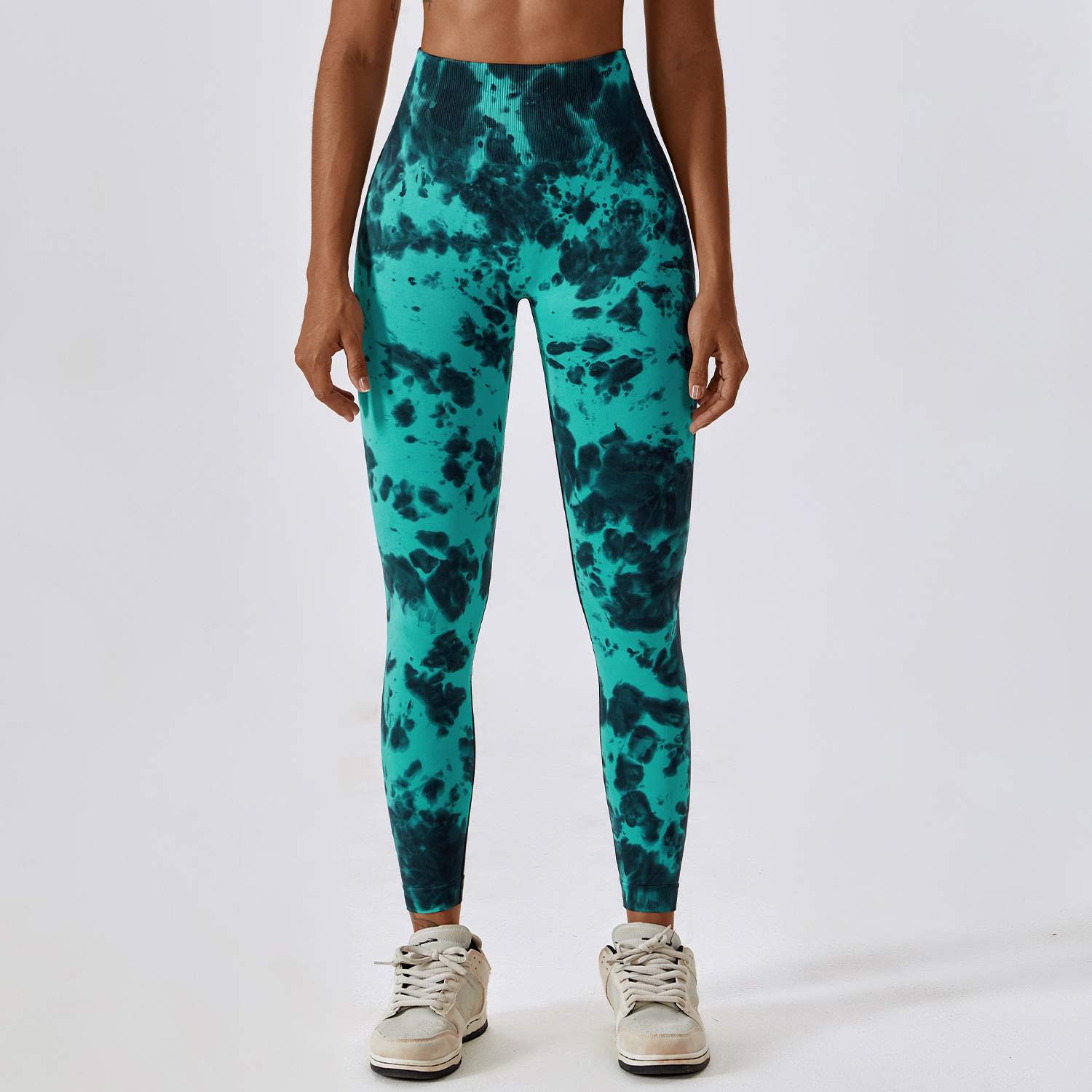 Nahtlose, handgezeichnete Trainings-Leggings
