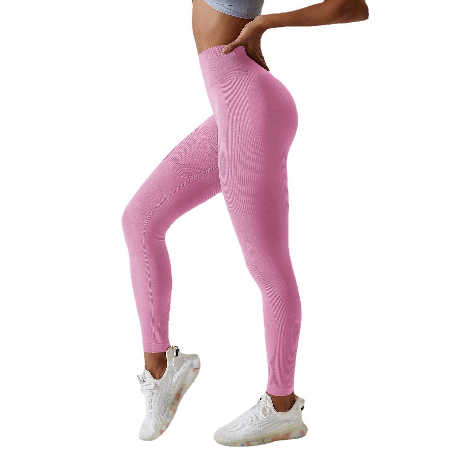 Nahtlose rosa Yoga-Sport-Leggings