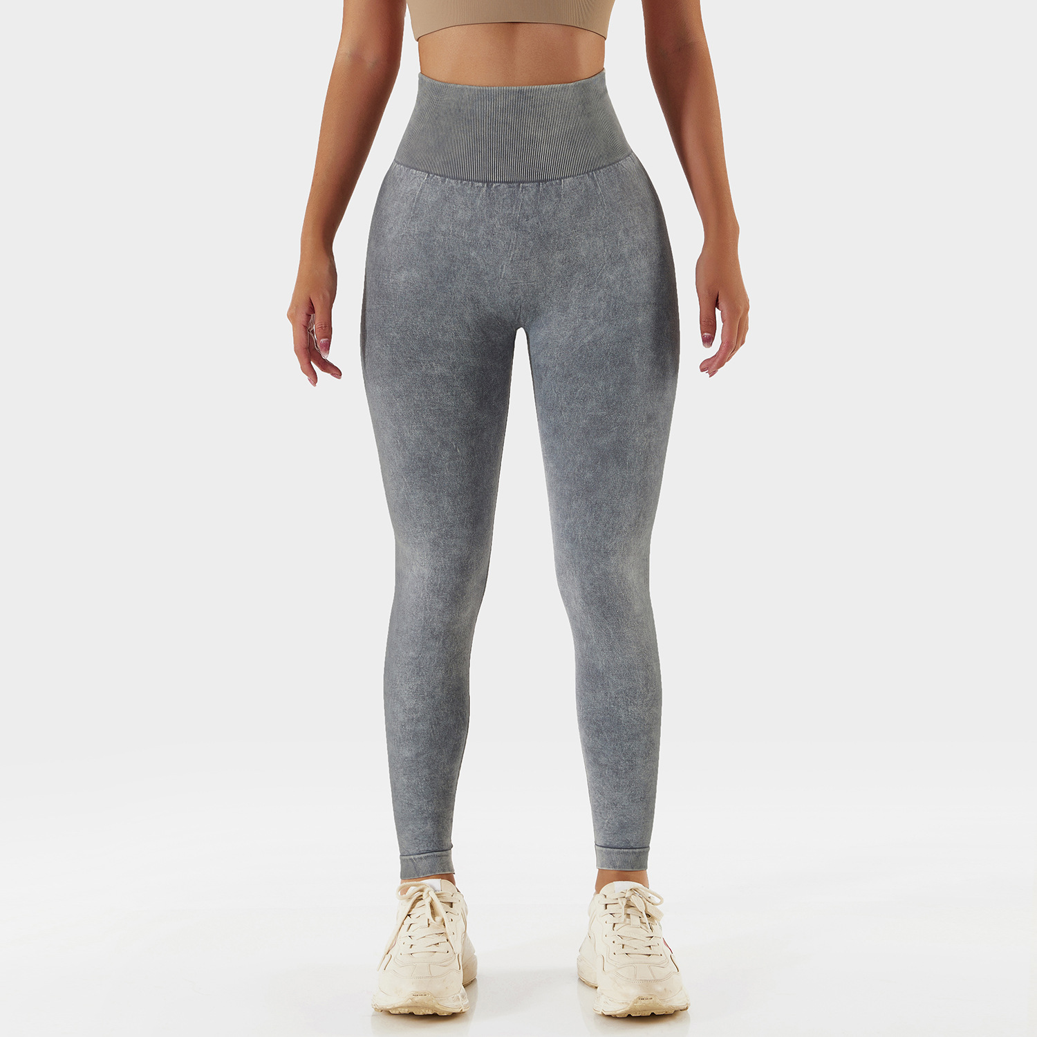 Nahtlose, säuregewaschene Workout-Leggings