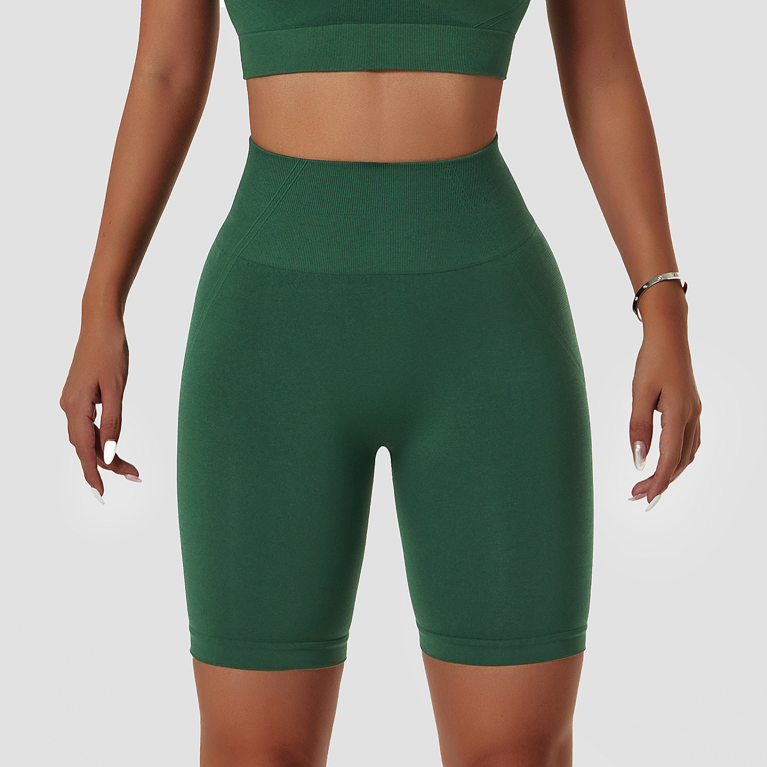 Nahtlose Tech-Fahrradshorts mit hohem Bund