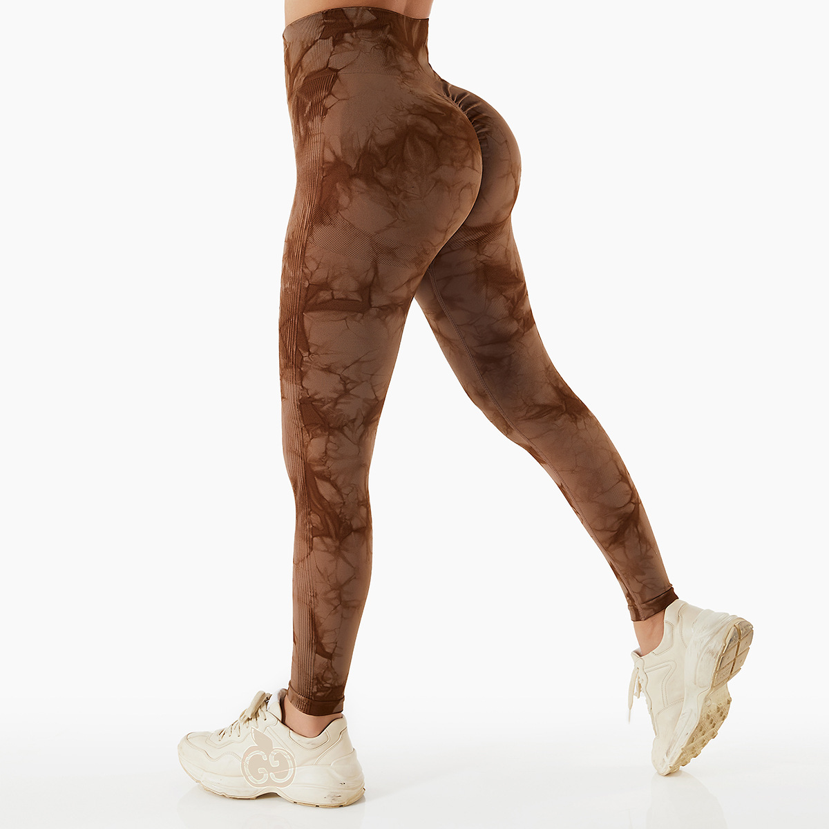 Nahtlose Batik-Leggings mit hohem Bund