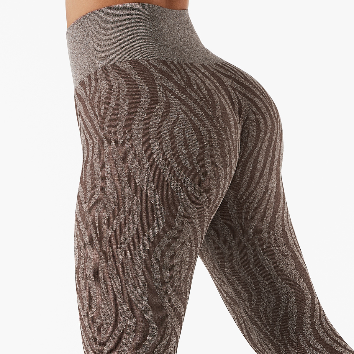Nahtlose Zebra-Leggings mit hohem Bund