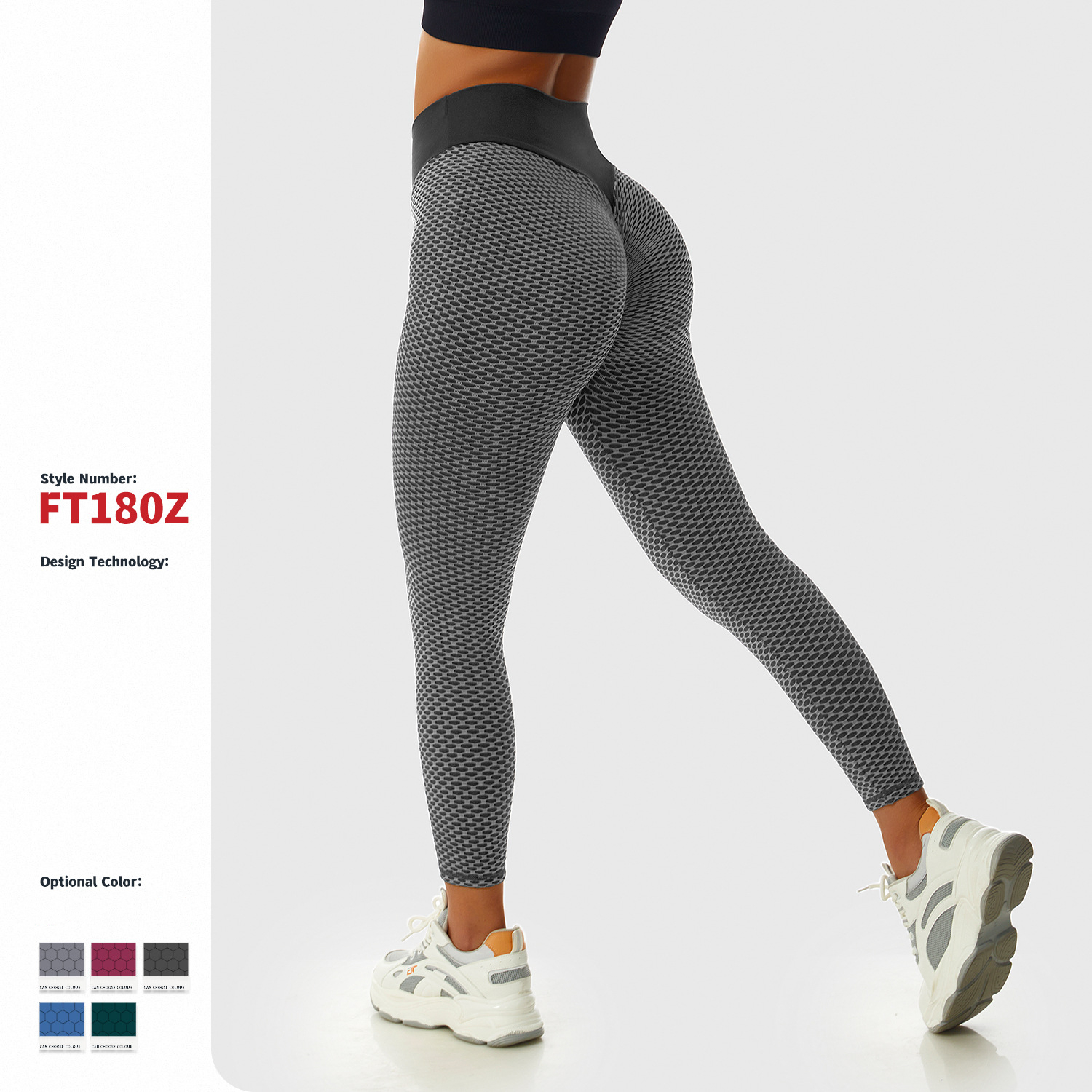 Nahtlose Yoga-Leggings aus Jacquard mit hoher Taille