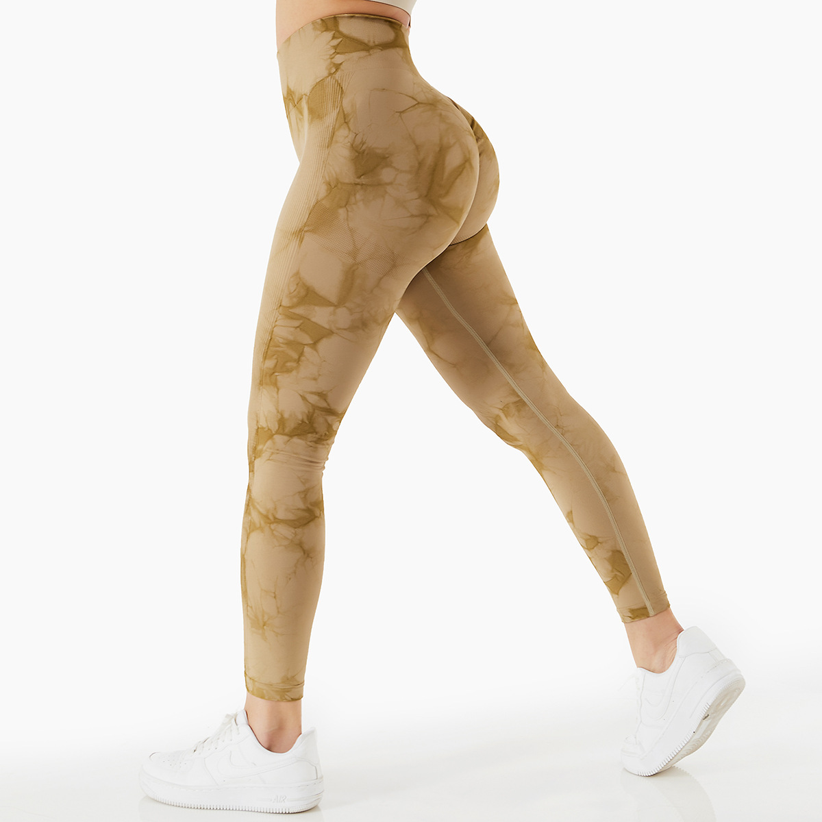 Nahtlose Batik-Leggings mit hohem Bund