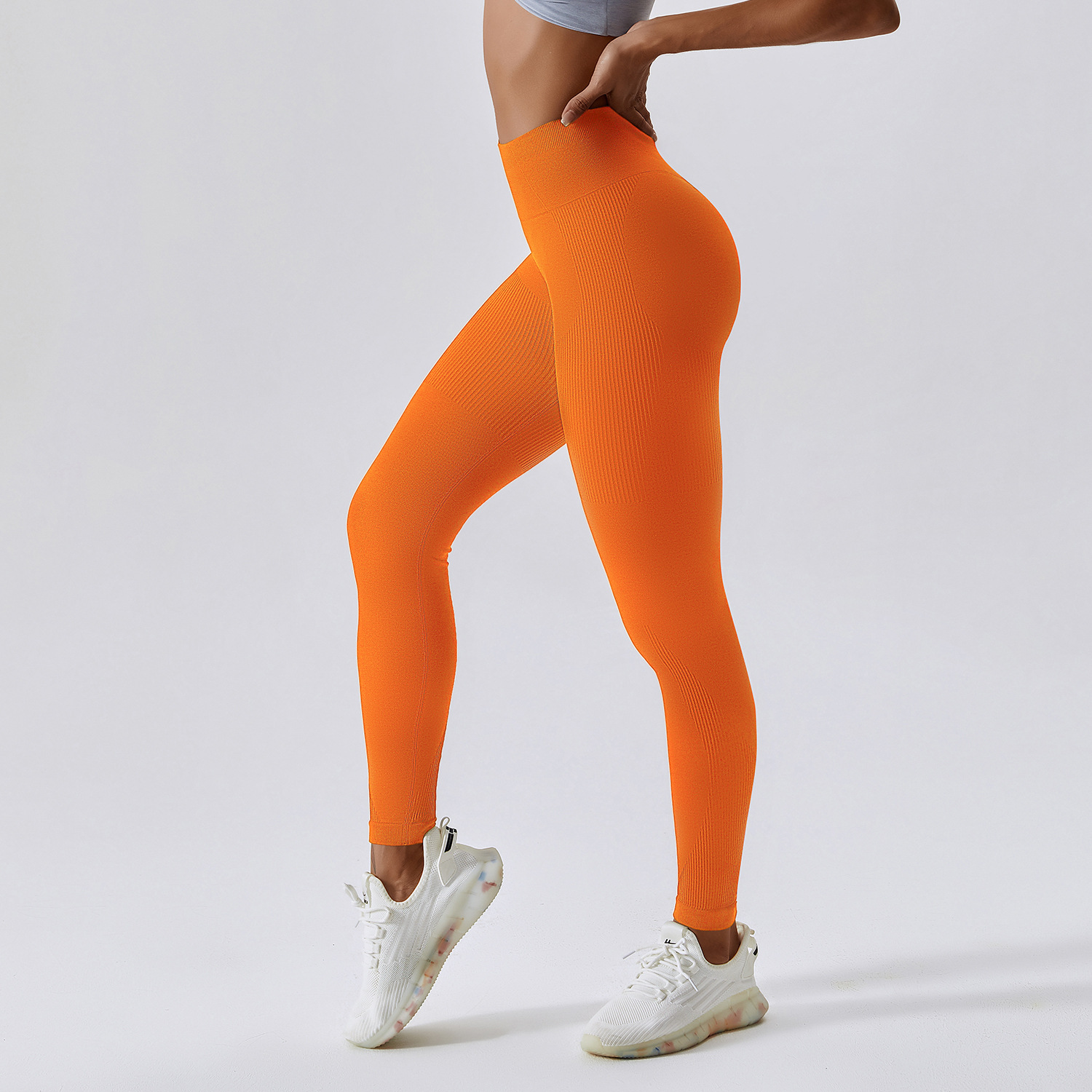 Nahtlose rosa Yoga-Sport-Leggings